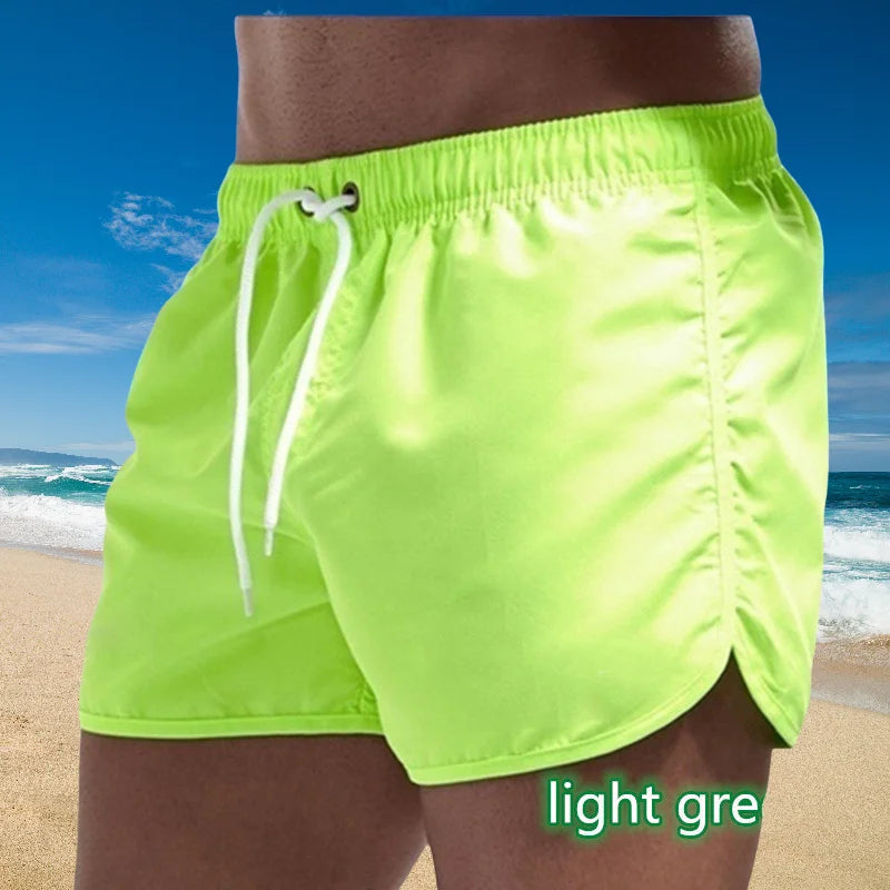 2025 New Summer Men's Swimwear Shorts Brand Beachwear Sexy Swim Trunks Men Swimsuit Low Waist Breathable Beach Wear Surf