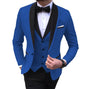 White Slit Mens Suits 3 Piece Black Shawl Lapel Casual Groom Tuxedos for Wedding Groomsmen Suits Men 2025 (Blazer+Vest+Pant)