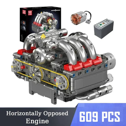 Mould King LSX454 V8 V12 W12 Engine Motorized Simulation Model Electrically Drive Building Blocks Technical Car Parts Toys Gift