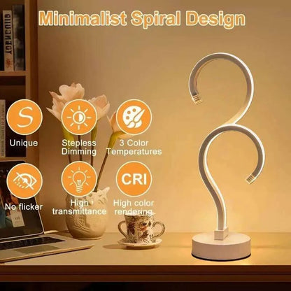 Creative Double Question Mark Elegant White Desktop Lamp, USB Power Supply - Three Color Lighting, Suitable For Bedroom