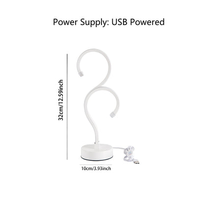 Creative Double Question Mark Elegant White Desktop Lamp, USB Power Supply - Three Color Lighting, Suitable For Bedroom